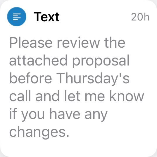 Screenshot: Text tile